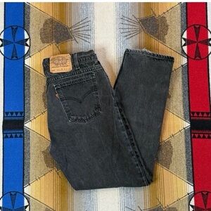 Vintage 90s Levis 505 Orange Tab Jeans Mens 34x30 Black Regular Fit Straight Leg
